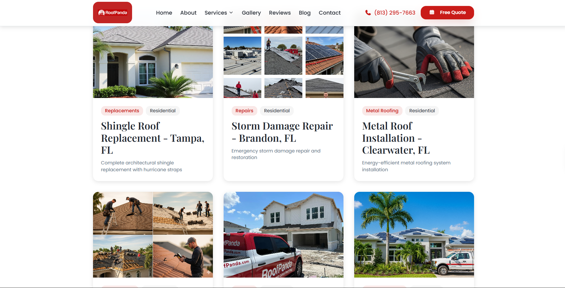 Concept design, service area page listing cities and counties